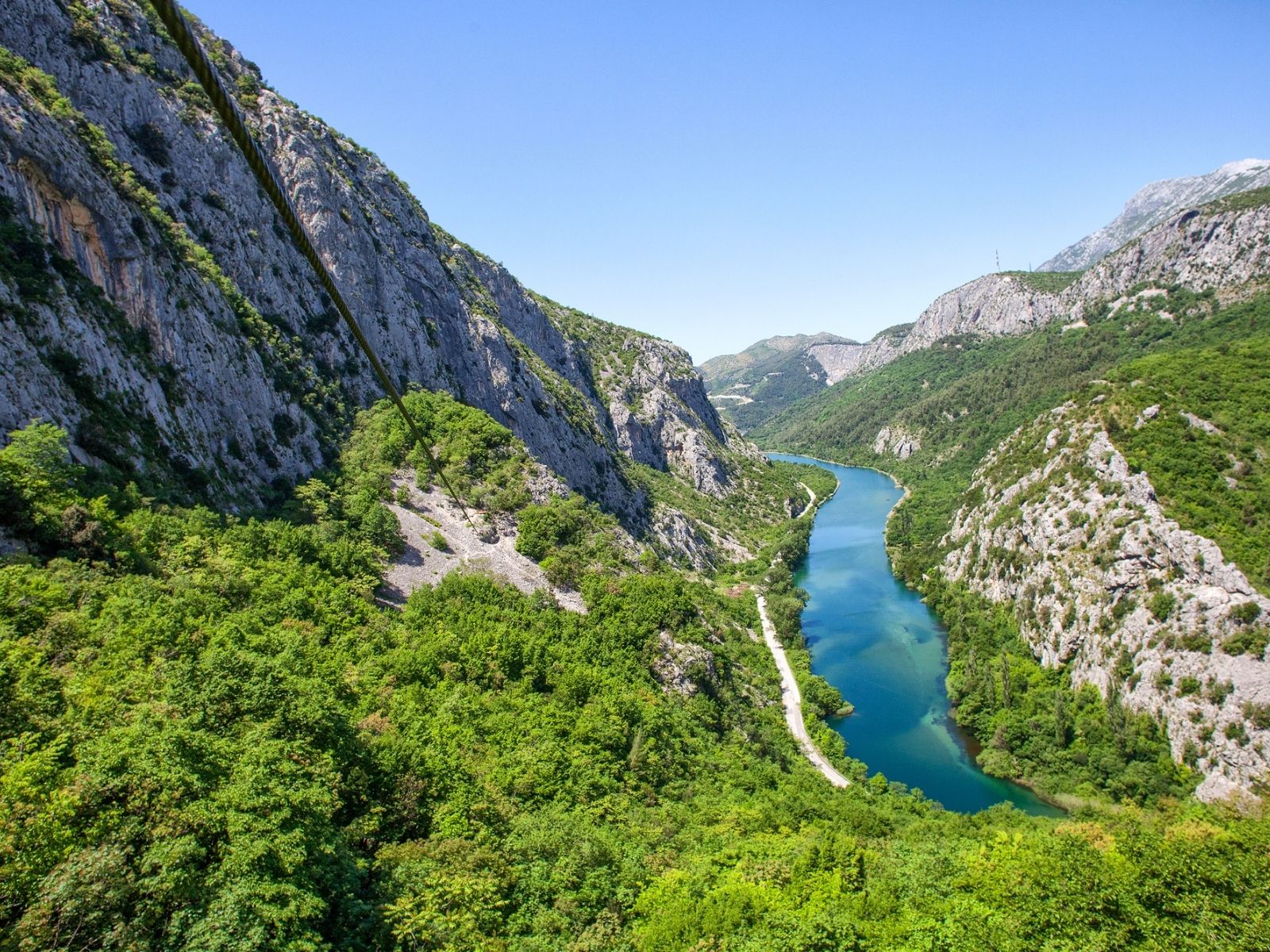 Zipline, Cetina river, Photo by Denis Peros, Photo credit by Croatia TB