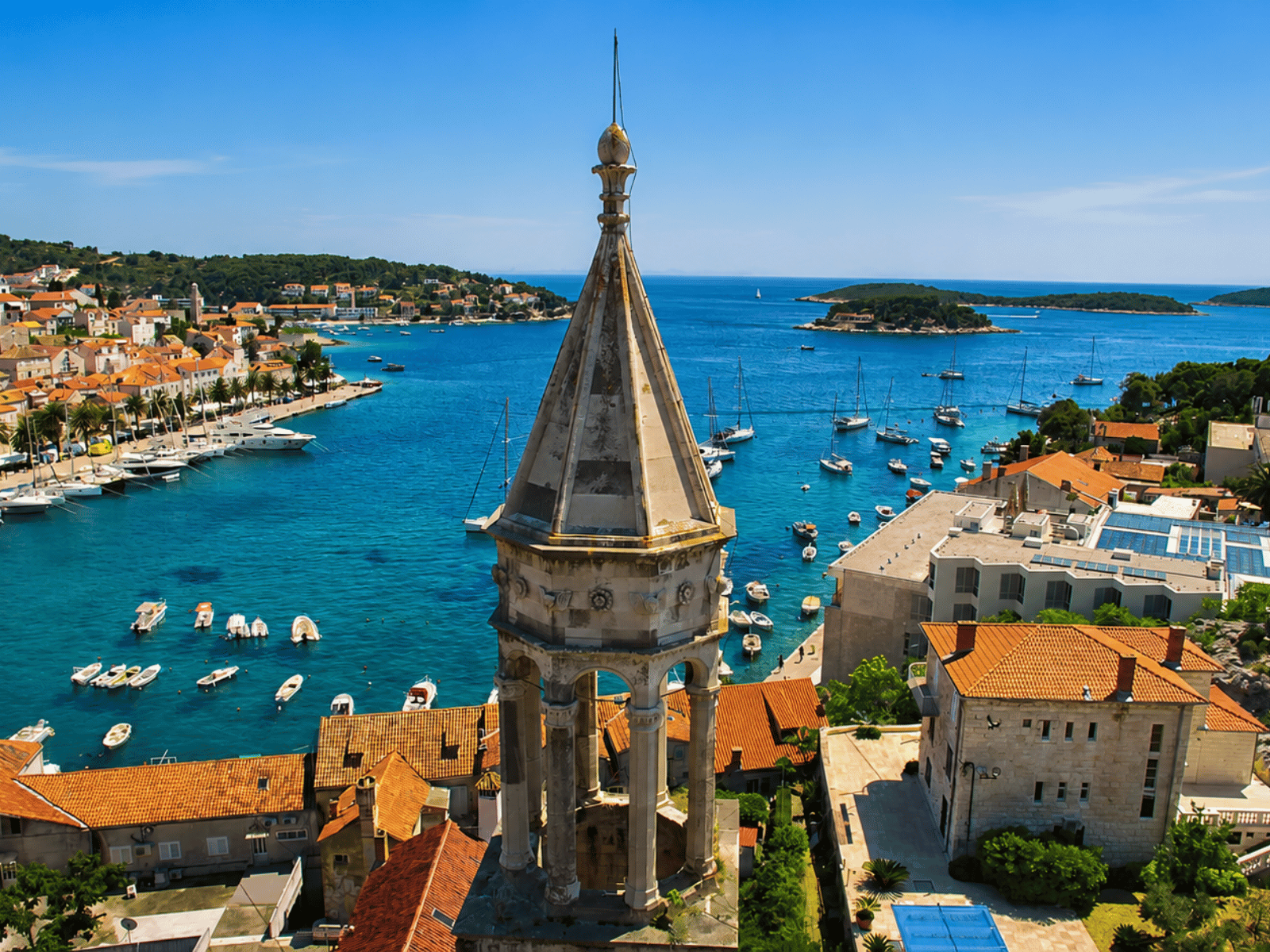 Mediterranean coastal city and harbor